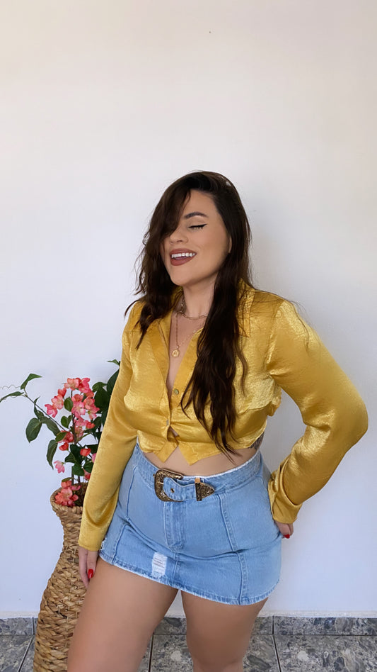 MUSTARD CROP TOP