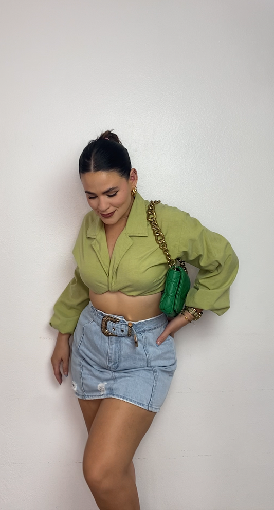 Washed Denim Skirt with crop top dressbymel